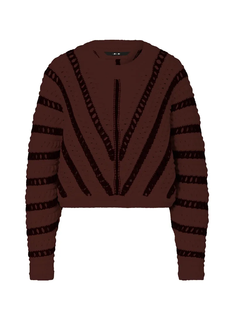 Lovjoi LOVJOI Damen vegan Pullover Elondra Kastanienrot Schwarz, Schwarz, – Produktbild 1 von 2