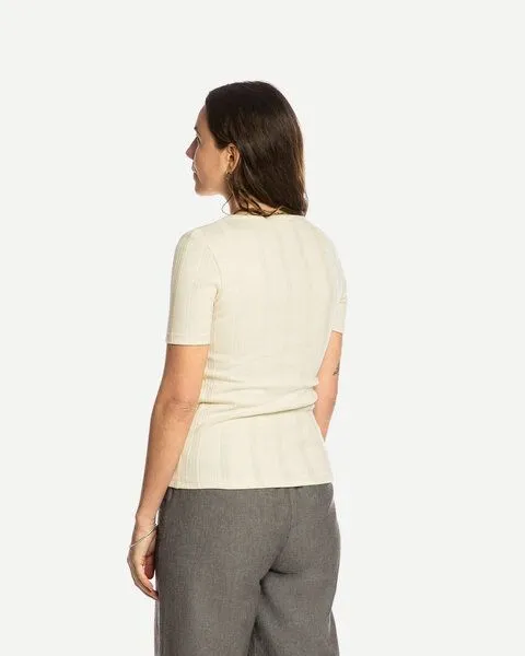 MATONA Matona T-Shirt | Ribbed T-Shirt | aus Baumwolle, Creme, – Produktbild 2 von 3