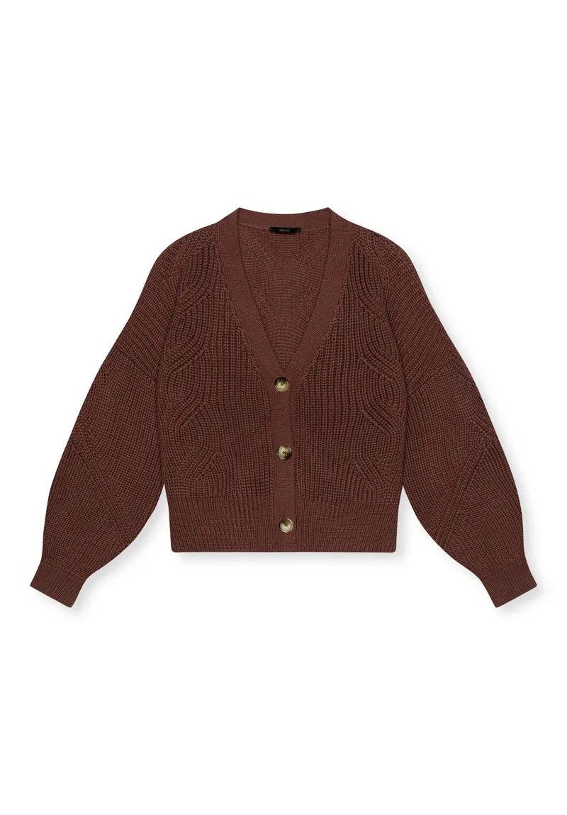 Lovjoi LOVJOI Damen vegan Strickjacke Antoinett Dark Maroon, Dunkelrot, – Produktbild 1 von 2