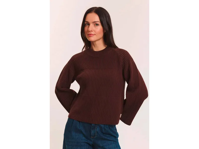 Tranquillo Tranquillo Strick-Pullover Sunnaa aus Biobaumwolle, Shaved chocolate, – Produktbild 6 von 6