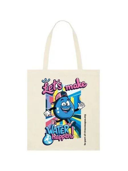 VIVA CON AGUA Viva con Agua Jute Beutel MAKE WATER HAPPEN, Natur, – Produktbild 1 von 2