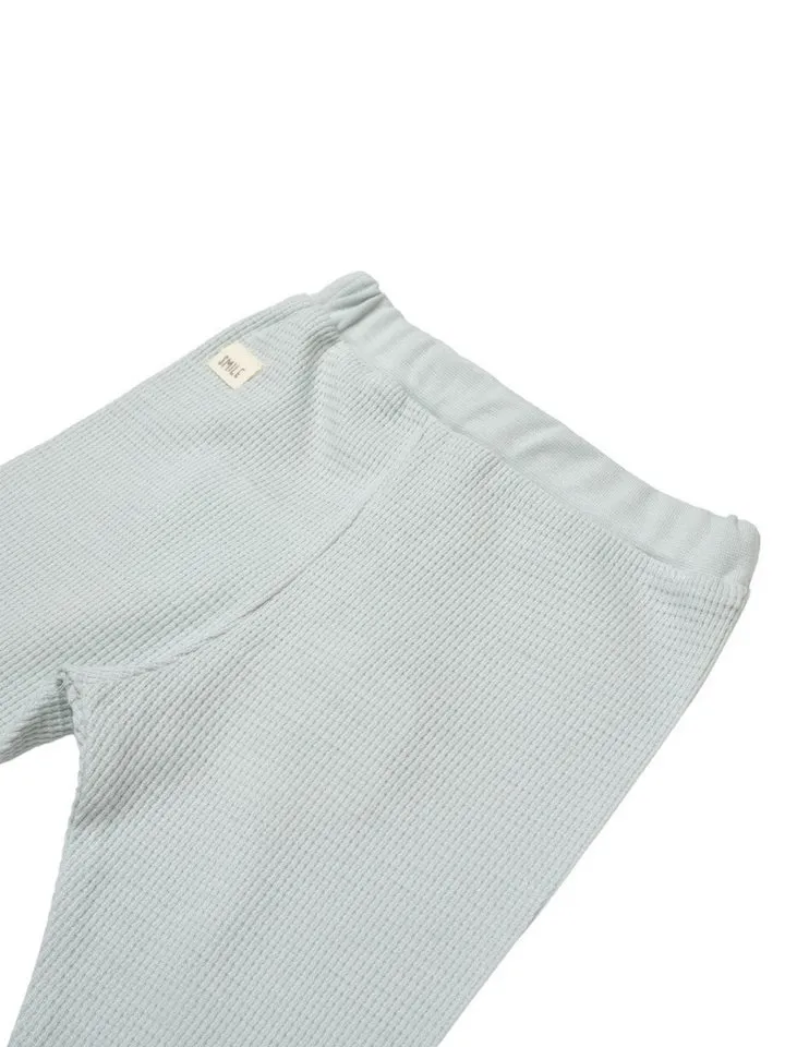Biorganic Biorganic Funktionshose Baby Waffle Smile für Jungen und Mädchen Unisex Hose mit Fuß (1-tlg) Waffelmuster, Bio-Baumwolle, Größe 56- 74, Grün, – Produktbild 2 von 5