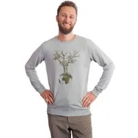 Life-Tree Life-Tree Sweater aus Biobaumwolle Fairwear für Herren "Weltenbaum" in Heather Grey – Produktbild 2 von 5