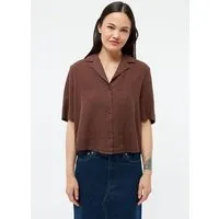 Givn Berlin Givn Berlin Kurzarmbluse GBCAROL relaxed aus Leinen, Chocolate brown (linen), – Produktbild 1 von 1