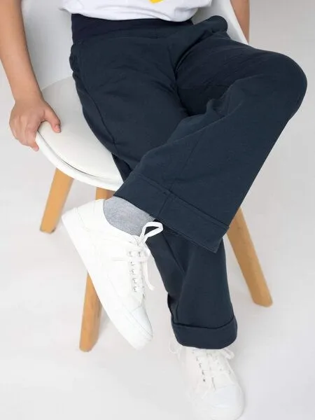 Babbily Babbily Weite Schlupfhose | wächst mit, drückt nicht | verstellbarer Komfortbund, Bio-GOTS, Blau - hellblau jeans, – Produktbild 2 von 4