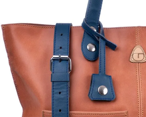 Ritagli di G Ritagli di G Token-Halter PENNY aus recyceltem Leder für Taschen 100% Made in Italy, Blau, – Produktbild 4 von 4
