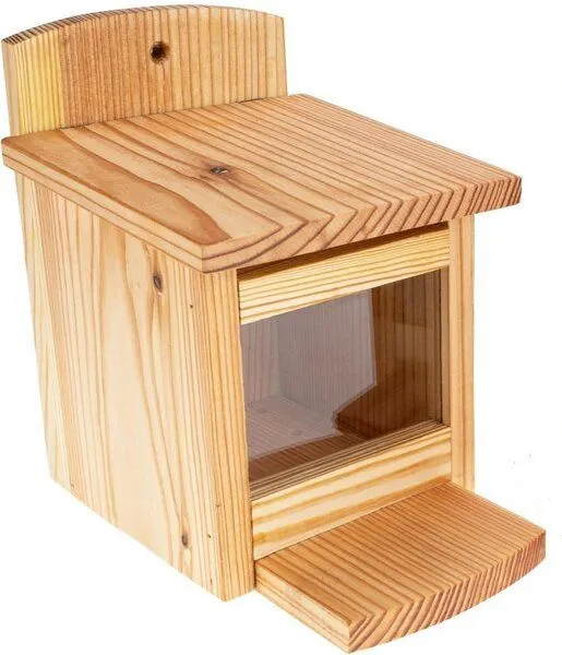 ReineNatur ReineNatur Eichhörnchen Futterhaus – Futterkasten – Lärchenholz- :25 cmxB:18cmxH:25 cm – Produktbild 2 von 4
