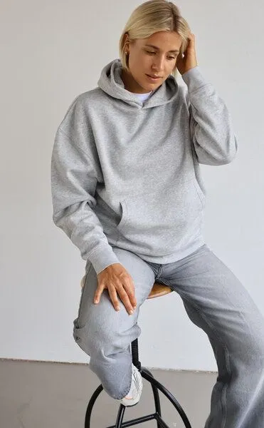 Kultgut Kultgut Weich & Kuschelig- Biofair- Goodness Oversize-Hoodie / Marie, Moongrey, – Produktbild 3 von 4