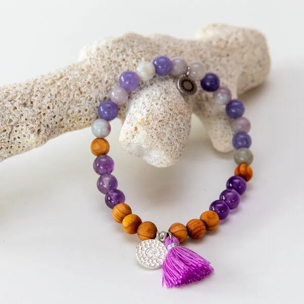 Divasya Divasya Mala Armband "Happy Yogini", Lila, – Produktbild 2 von 4