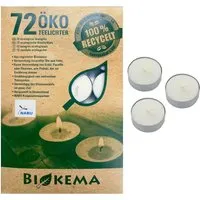BIOKEMA Klimaneutrale Bio-Teelichter mit Hülle 72er Schachtel – Produktbild 1 von 1