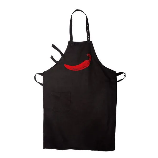 HANDGEDRUCKT HANDGEDRUCKT "Chilly" Latzschürze, Schwarz, – Produktbild 1 von 3