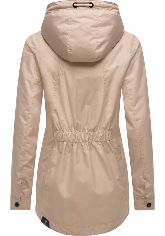 ragwear ragwear Outdoorjacke Zuzka stylische Übergangsjacke mit großer Kapuze, Braun, – Produktbild 4 von 4