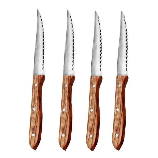 NATUREHOME NATUREHOME Tafelbesteck Edelstahl mit Olivenholzgriff Handarbeit – Produktbild 5 von 8