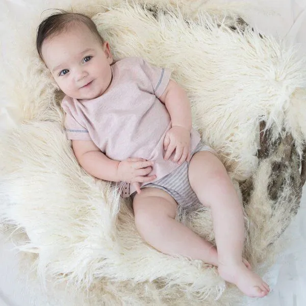 OrganicEra Baby S/S T-shirt Body 'OrganicEra' aus Bio-Baumwolle, Rose, – Produktbild 1 von 4