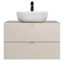 Lomadox Waschtisch DURANGO-56, 80 cm breit, Keramikwaschbecken, kaschmir, 2 Schubladen – Produktbild 1 von 1