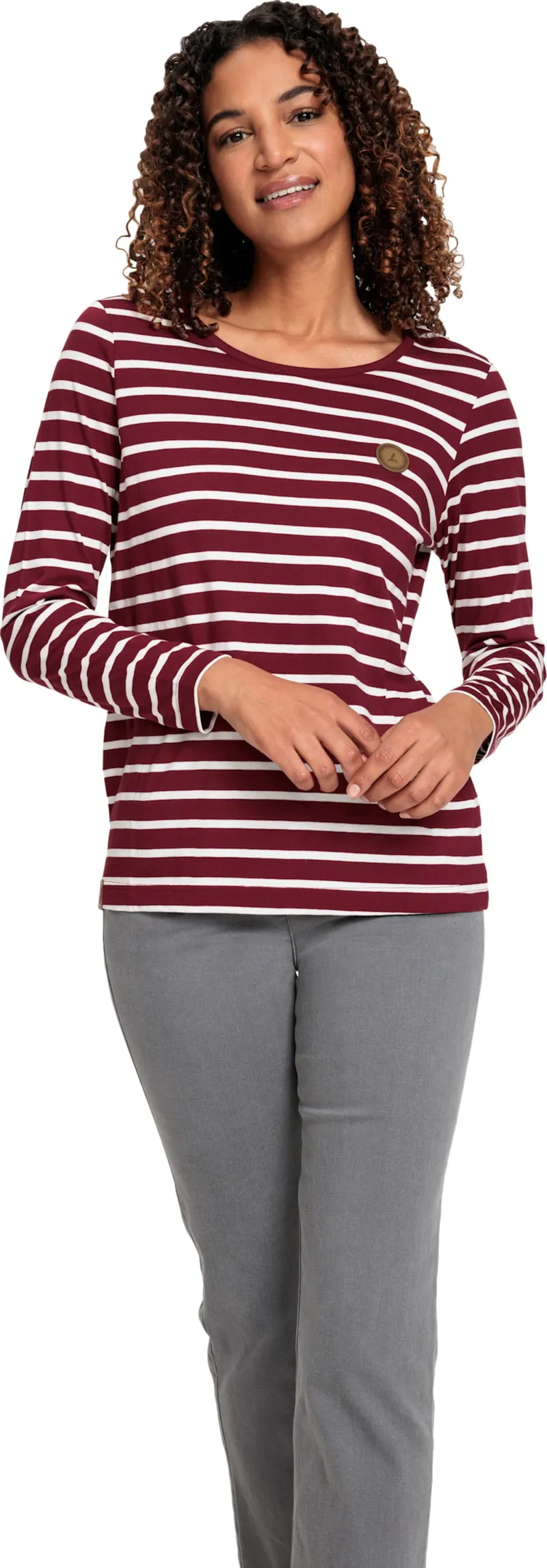 Witt Ringelshirt dunkelrot-ecru-gestreift, Dunkelrot-ecru-gestreift, – Produktbild 2 von 2