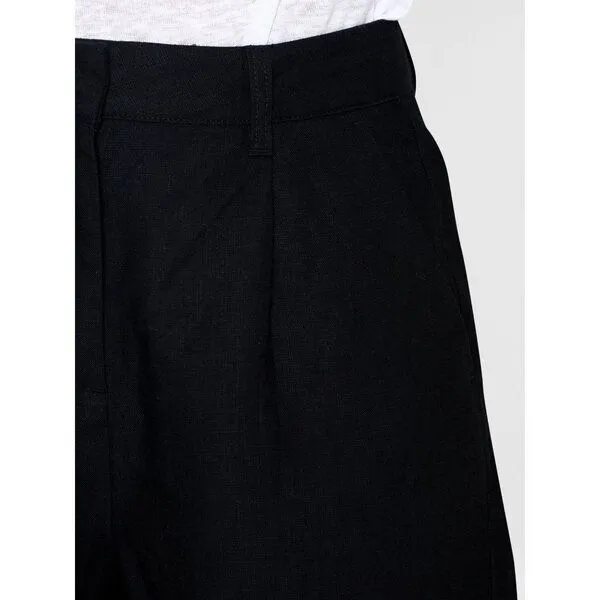 KnowledgeCotton Apparel KnowledgeCotton Apparel High-Waist Shorts POSEY aus Bio-Leinen, Schwarz (black jet), – Produktbild 3 von 3