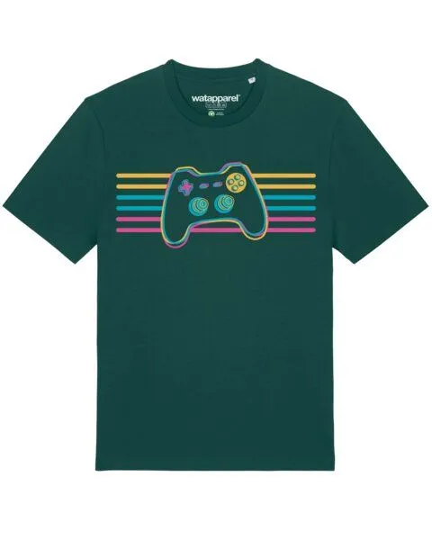 watapparel watapparel T-Shirt Unisex Retro Joystick, Glazed green, – Produktbild 1 von 3