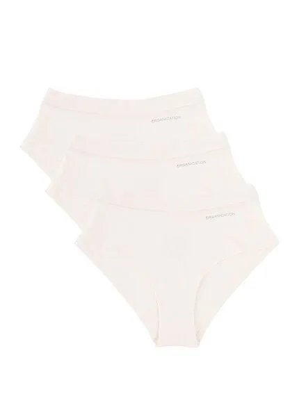 ORGANICATION ORGANICATION ESSENTIALS-KAREN-Hipster aus supersoftem TENCEL Modal-Mix im 3er-Pack, Off white, – Produktbild 1 von 4