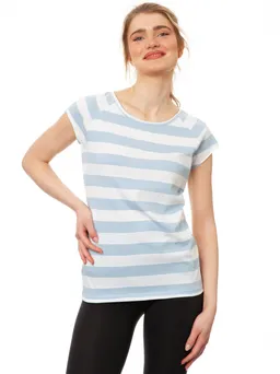 FellHerz Cap Sleeve block striped light blue - M – Produktbild 1 von 1