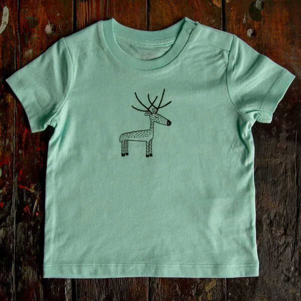 Cmig Cmig Baby T-shirt Rentier in caribbean blue – Produktbild 1 von 2