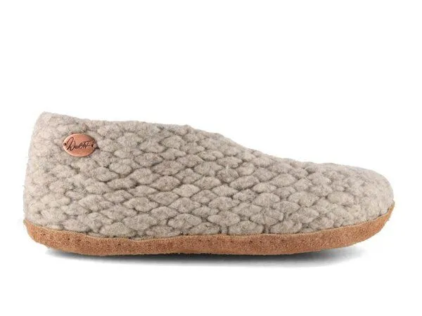 WoolFit WoolFit Barfuß-Hausschuhe "Woolies" traditionell handgewebt aus Wolle für Damen, Beige, – Produktbild 4 von 4