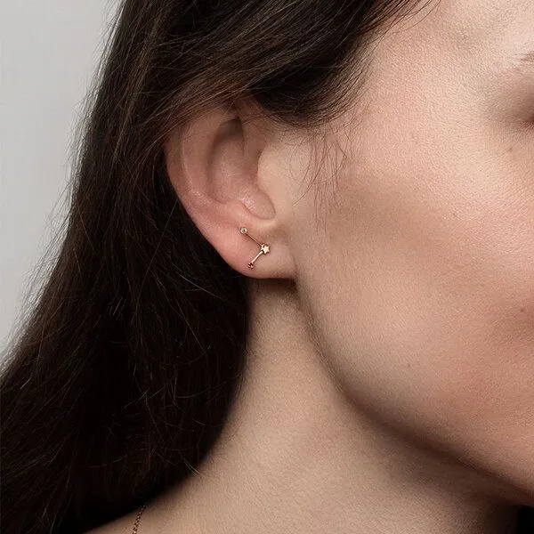 Eppi Eppi Goldener Ohrring mit Sternzeichen Libra, Rosa, – Produktbild 2 von 4