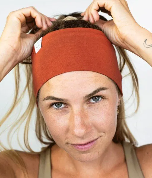 obumi obumi STIRNBAND BREIT AUS BIO JERSEY IN VIELEN FARBEN, Henna, – Produktbild 2 von 4