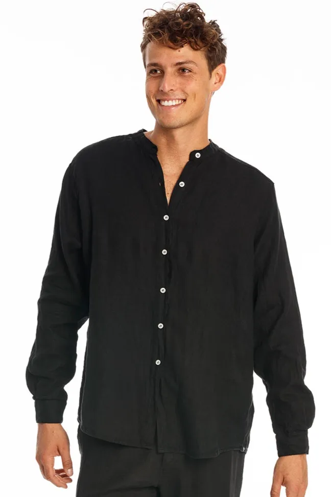 RAVENS VIEW IBIZA RAVENS VIEW IBIZA Herren vegan Hemd Serge Schwarz, Schwarz, – Produktbild 2 von 2