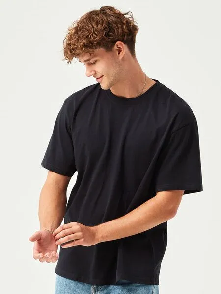 COREBASE COREBASE T-Shirt "BoxFit" aus 100% Bio-Baumwolle, Schwarz, – Produktbild 1 von 4