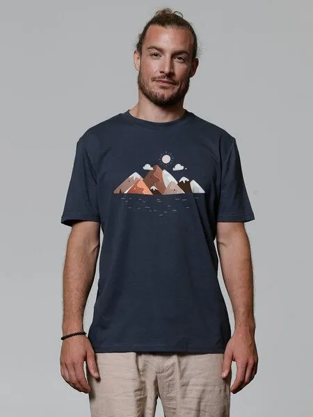 watapparel watapparel T-Shirt Unisex Mountains & Moon, India ink grey, – Produktbild 2 von 4