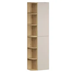 Lomadox Hochschrank DURANGO-56 45 cm breit in Eiche und kaschmir, 6 offene Fächer, 2 Türen – Produktbild 1 von 1