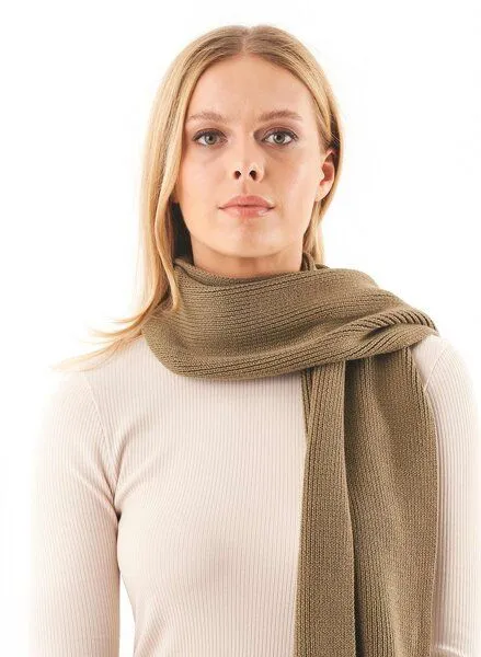 ORGANICATION ORGANICATION Unisex Strickschal aus Bio-Baumwolle, Grün(olive oil), – Produktbild 1 von 4