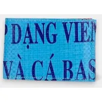 REFISHED fair fashion REFISHED fair fashion Börse 'CREDIT WALLET' - upcycelte Fischfuttersäcke, #fish blau-aqua, – Produktbild 1 von 1