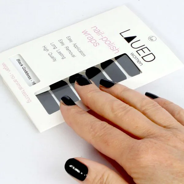 Vargu Vargu LAUED vegane Nagelfolien solid statement, Black goddess, – Produktbild 1 von 4