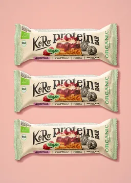 KoRo Vegan Bio Protein Bar Raspberry White Choc | 3 x 45 g – Produktbild 1 von 1
