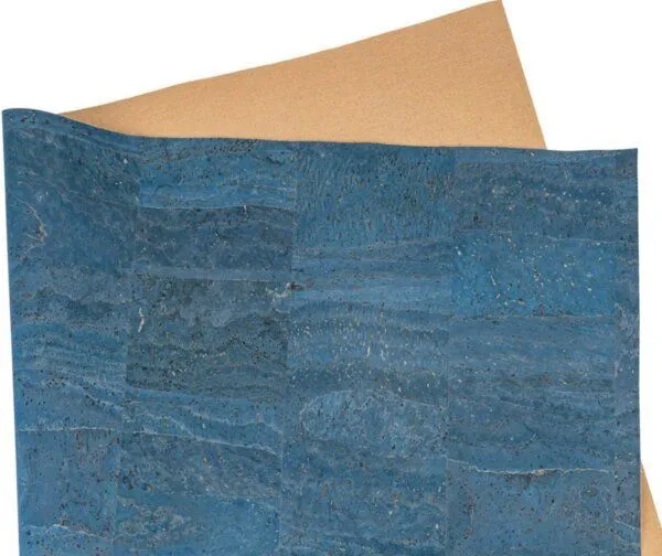 Kork-Deko Kork-Deko Korkstoff m. Trägerstoff aus Baumwolle, Blau, – Produktbild 2 von 3