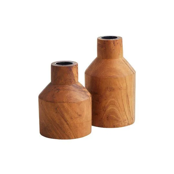 Originalhome Originalhome Kerzenständer aus recyceltem Teakholz, Jol, M, Natur, – Produktbild 2 von 3