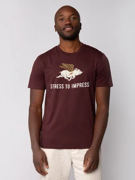 watapparel watapparel T-Shirt Unisex Stress to impress, Red brown, – Produktbild 1 von 3