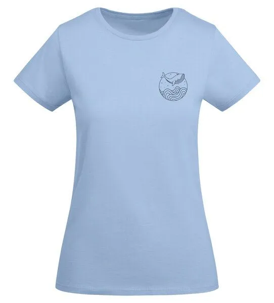 vis wear vis wear Wal zwischen Ozean und Wellen - Damen Organic Shirt, Blau, – Produktbild 4 von 4