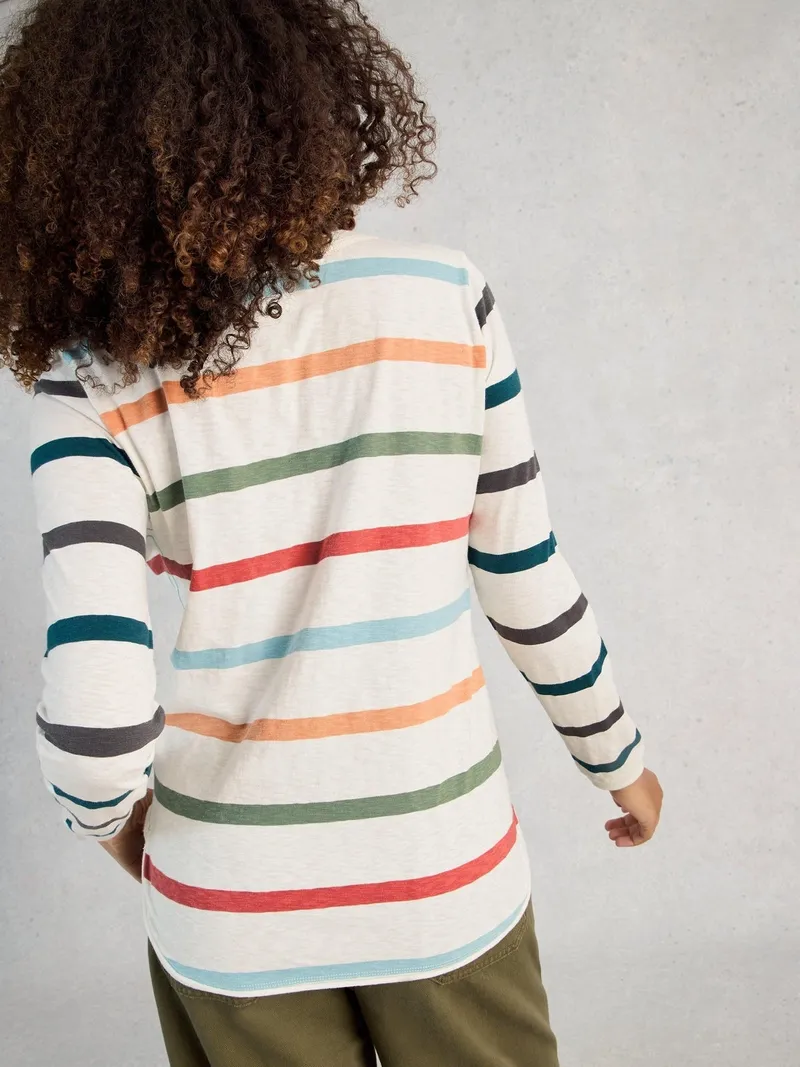 White Stuff Gestreiftes Langarmshirt Clara - 34, Elfenbein multi, – Produktbild 4 von 4