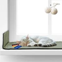 Rohrschneider Rohrschneider ® Selbstwärmende Katzendecke, Fensterliege mit rutschfester Unterlage hellgrün 90 cm, 2 cm, 29 cm – Produktbild 1 von 1