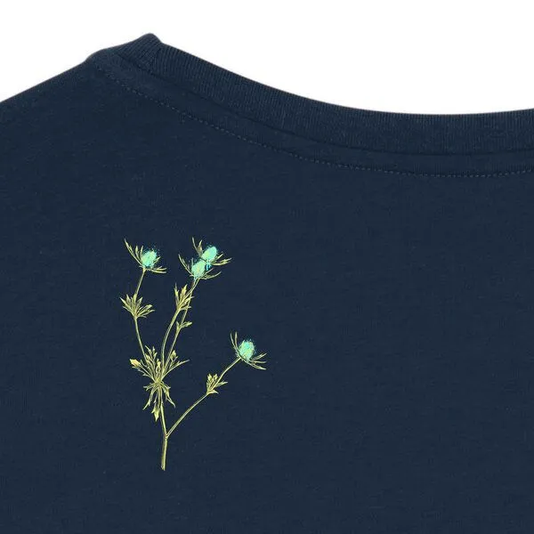 Spangeltangel Spangeltangel Damenshirt mit Distel-Motiv aus Bio-Baumwolle, Natur-Motiv, Navy, – Produktbild 3 von 3