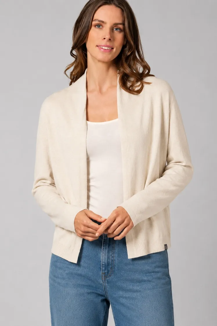 HempAge Hempage Damen vegan Strickjacke Mit Schalkragen Naturfarben, Weiß, – Produktbild 2 von 2