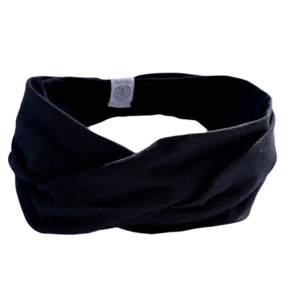 obumi obumi Stirnband mit Wickel-Detail aus Bio Jersey, Black, – Produktbild 3 von 3