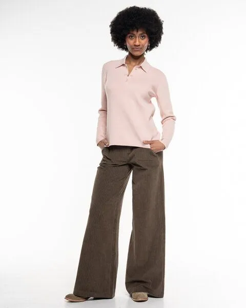 Alma & Lovis Alma & Lovis Polo-Pullover aus Organic Cotton-Wool-Mix | Cot-Wool Polo, Lotus (rose), – Produktbild 2 von 4