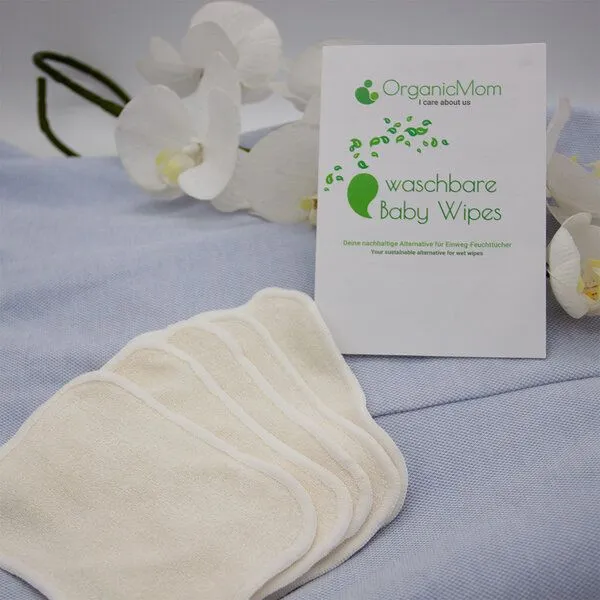 OrganicMom® OrganicMom® 2 x 15 waschbare Babywaschlappen aus Bambus inkl. Wäschenetz – Produktbild 3 von 3