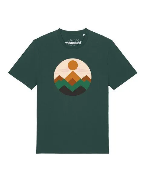 watapparel watapparel T-Shirt Unisex Geometric Landscape 2, Glazed green, – Produktbild 1 von 2