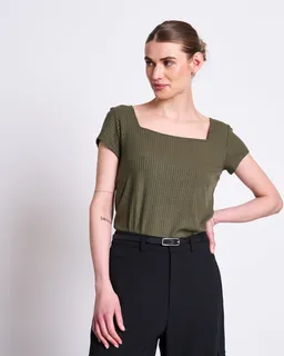 JAN N JUNE JAN 'N JUNE Damen vegan T-Shirt Arima Dark Olive – Produktbild 1 von 1