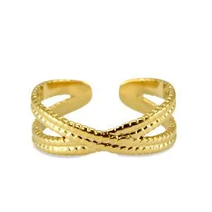 ELEKTROPULLI Größenverstellbarer Ring von Elektropulli, Gold, – Produktbild 4 von 8